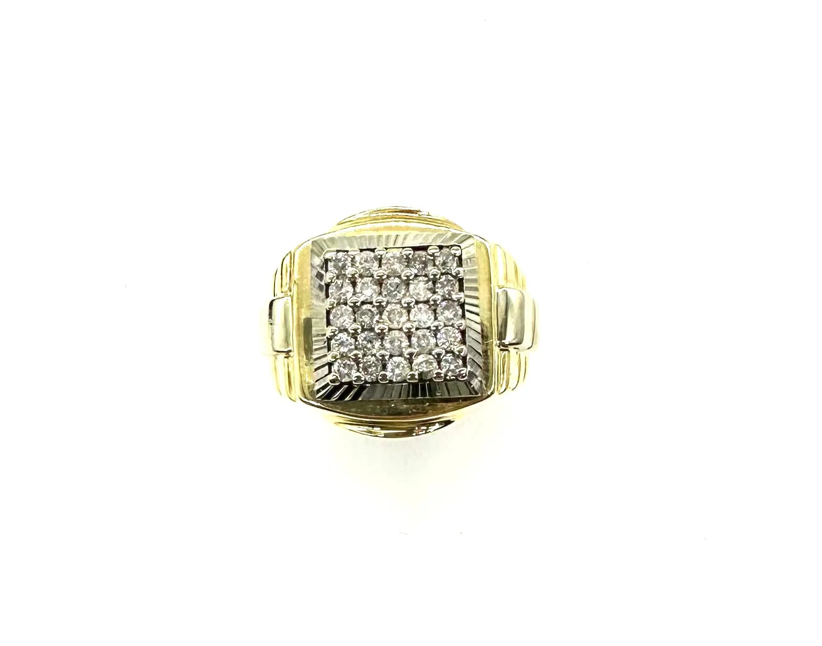 1 CTW Diamond Cluster Gents Ring