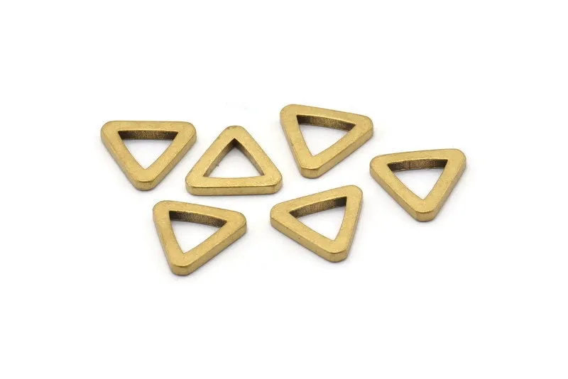 14mm Triangle Charm - 24 Raw Brass Triangle Charms 13x2mm) D0020