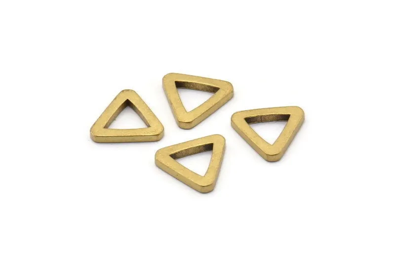 14mm Triangle Charm - 24 Raw Brass Triangle Charms 13x2mm) D0020