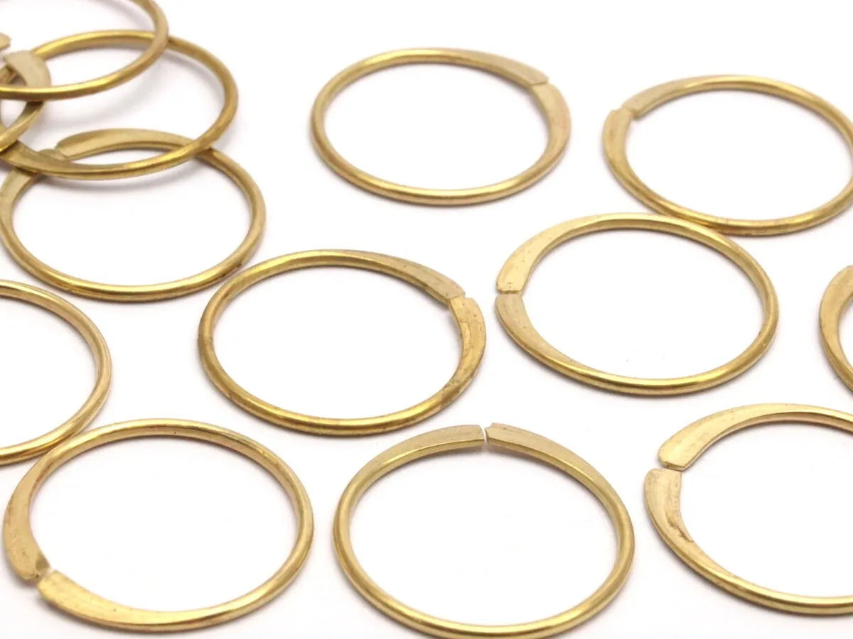 21mm Raw Brass Ring - 12 Raw Brass Rings (21x1.2mm) Bs 1216--N0579