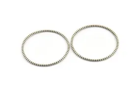 44mm Circle Connectors, 2 Antique Silver Plated Brass Circle Connectors (44x2x2mm) N1738