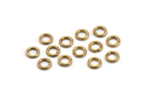 6mm Jump Ring - 100 Raw Brass Jump Ring Connectors Findings (6x1.2mm) A0284