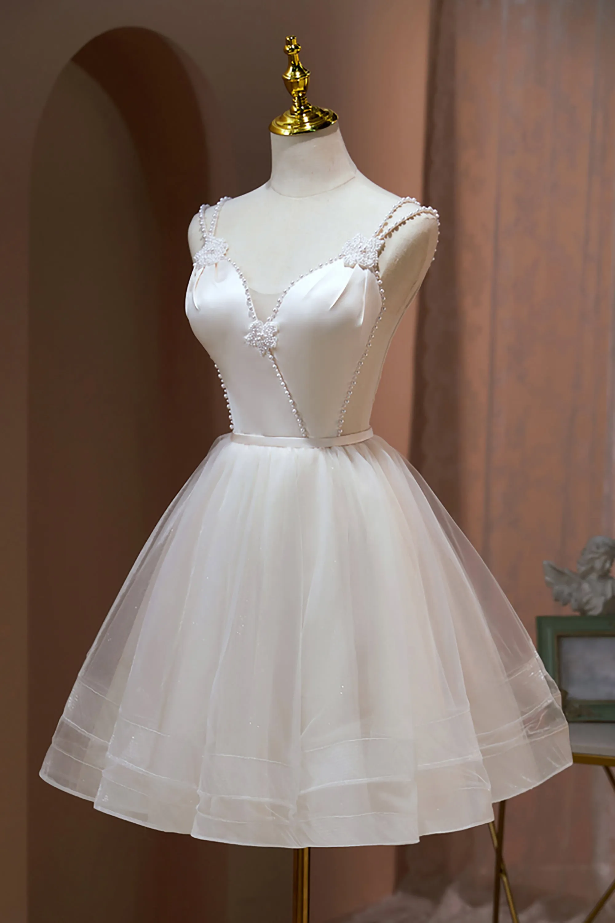 A-line Gorgeous Homecoming Dress with Pearls LJ0550