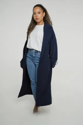 Aria Trench Jacket In Navy