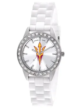 Arizona State University Womens Frost Watch - Crystal Bezel - Silicone Strap