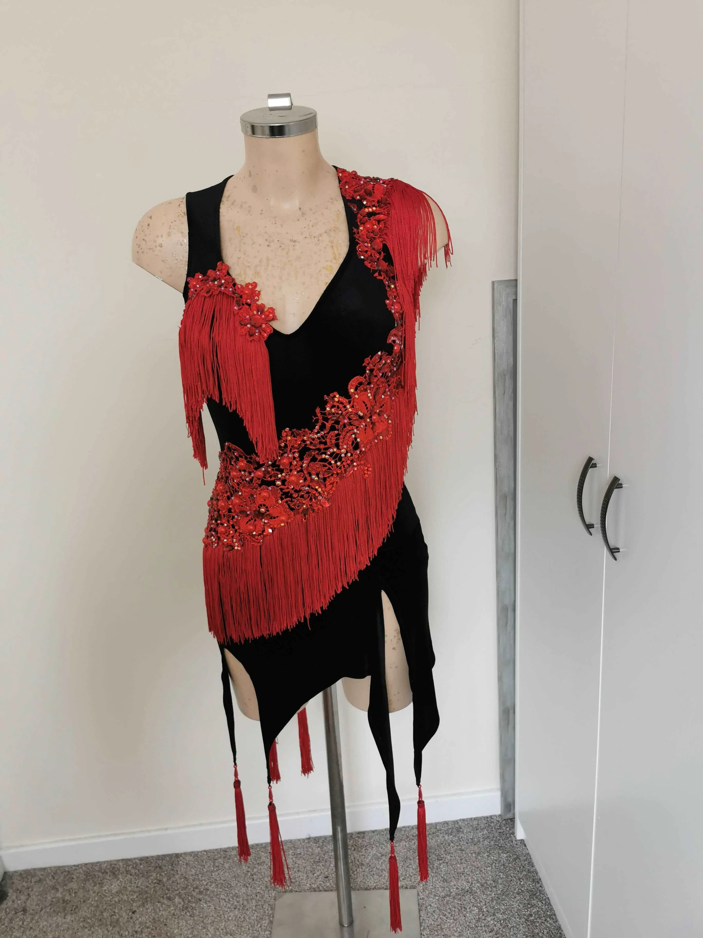 Black & Red Latin Dress