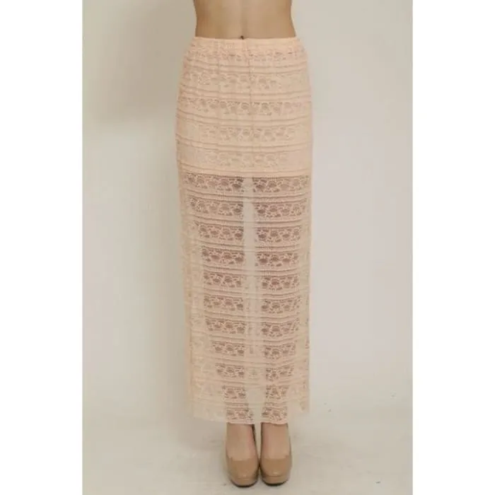 Blush Lace Maxi Skirt