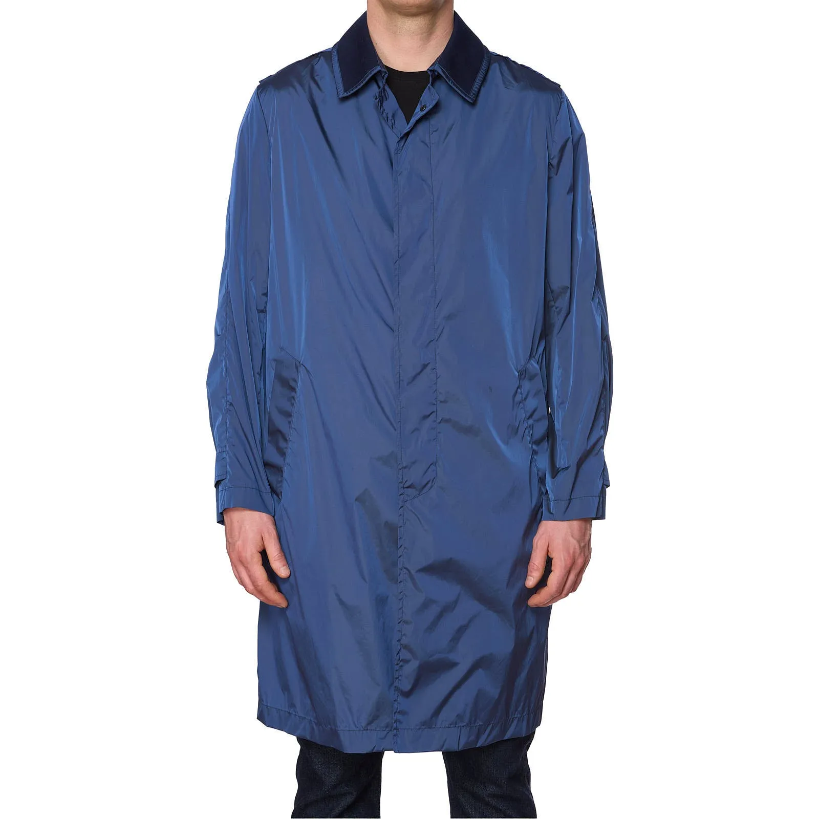 BOGLIOLI Milano "Wear" Navy Blue Unlined Lightweight Rain Coat EU 52 NEW US L