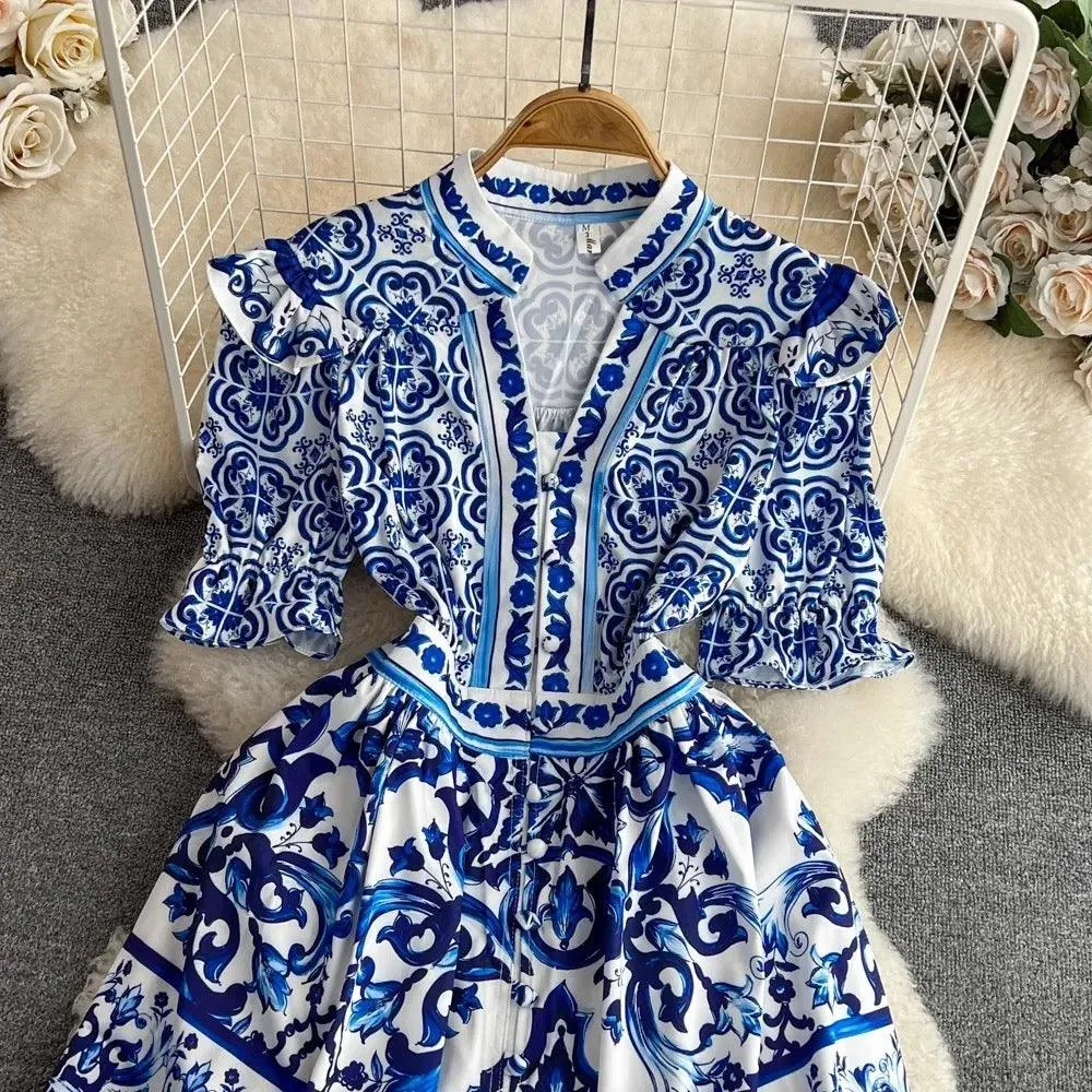 Bologna Porcelain Summer Vintage Dress