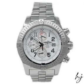 Breitling Men's Super Avenger Stainless Steel 48mm White Arabic Numeral Dial Watch Reference #: A13370