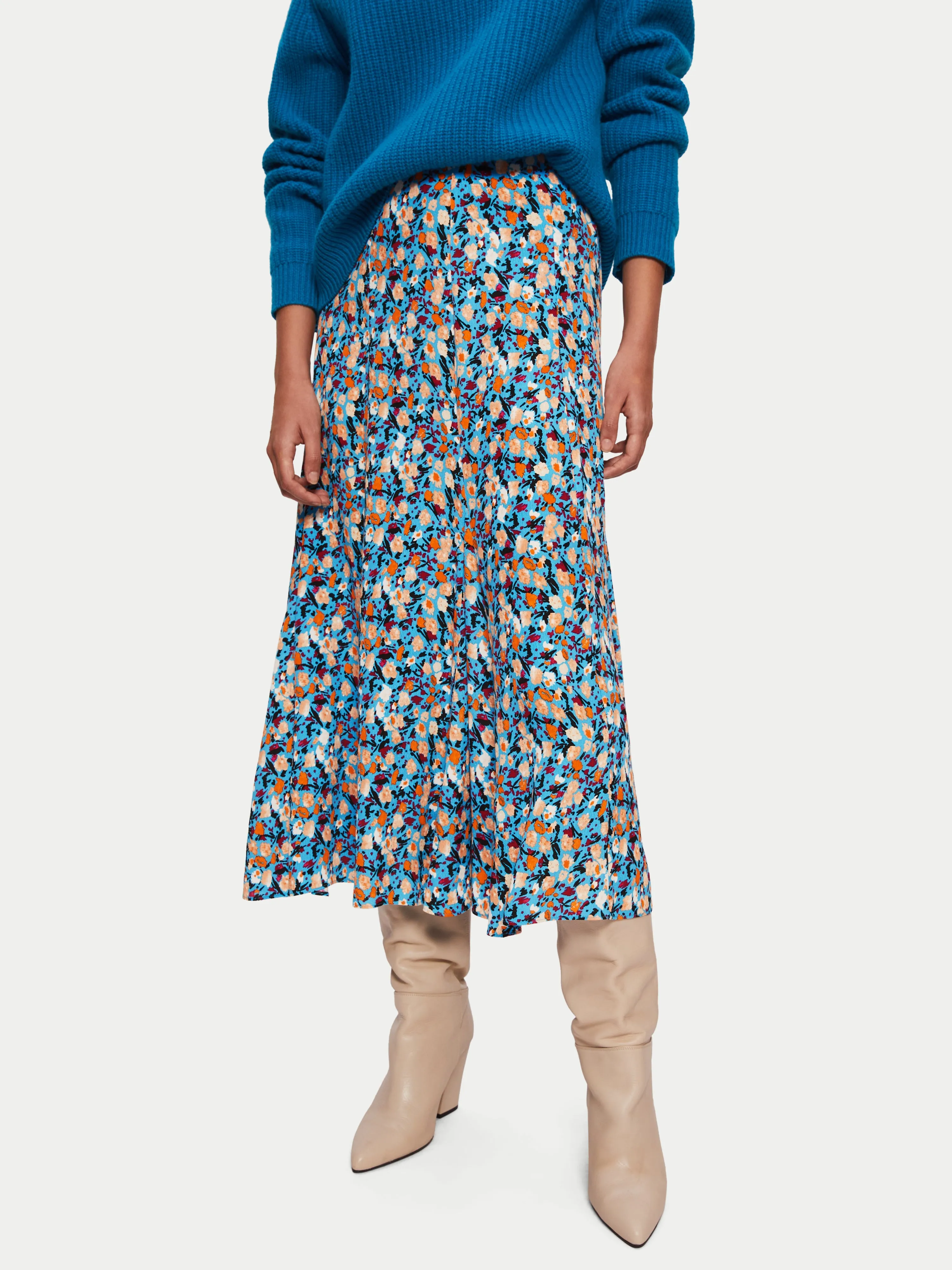 Carnation Midi Skirt | Blue