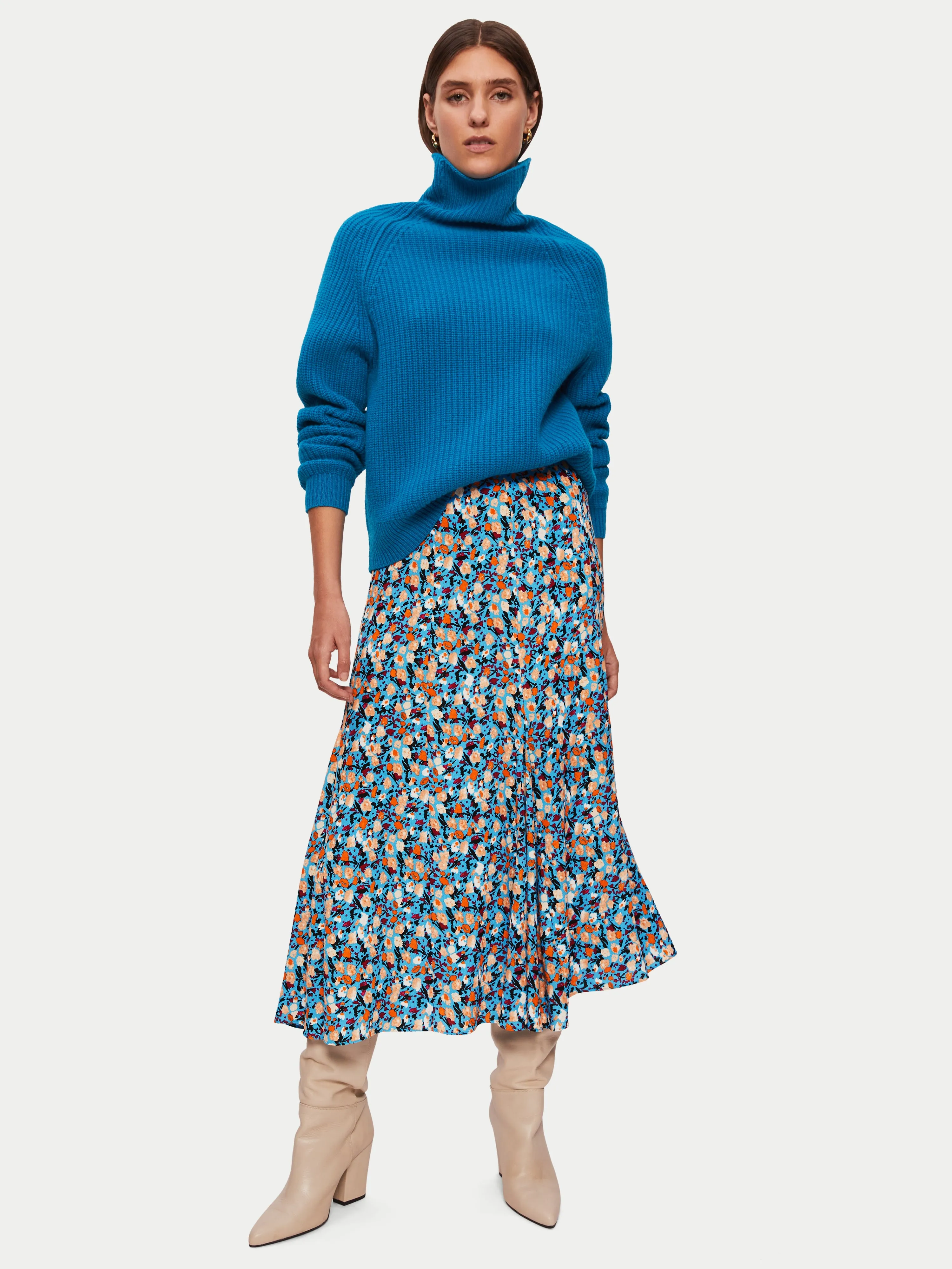 Carnation Midi Skirt | Blue