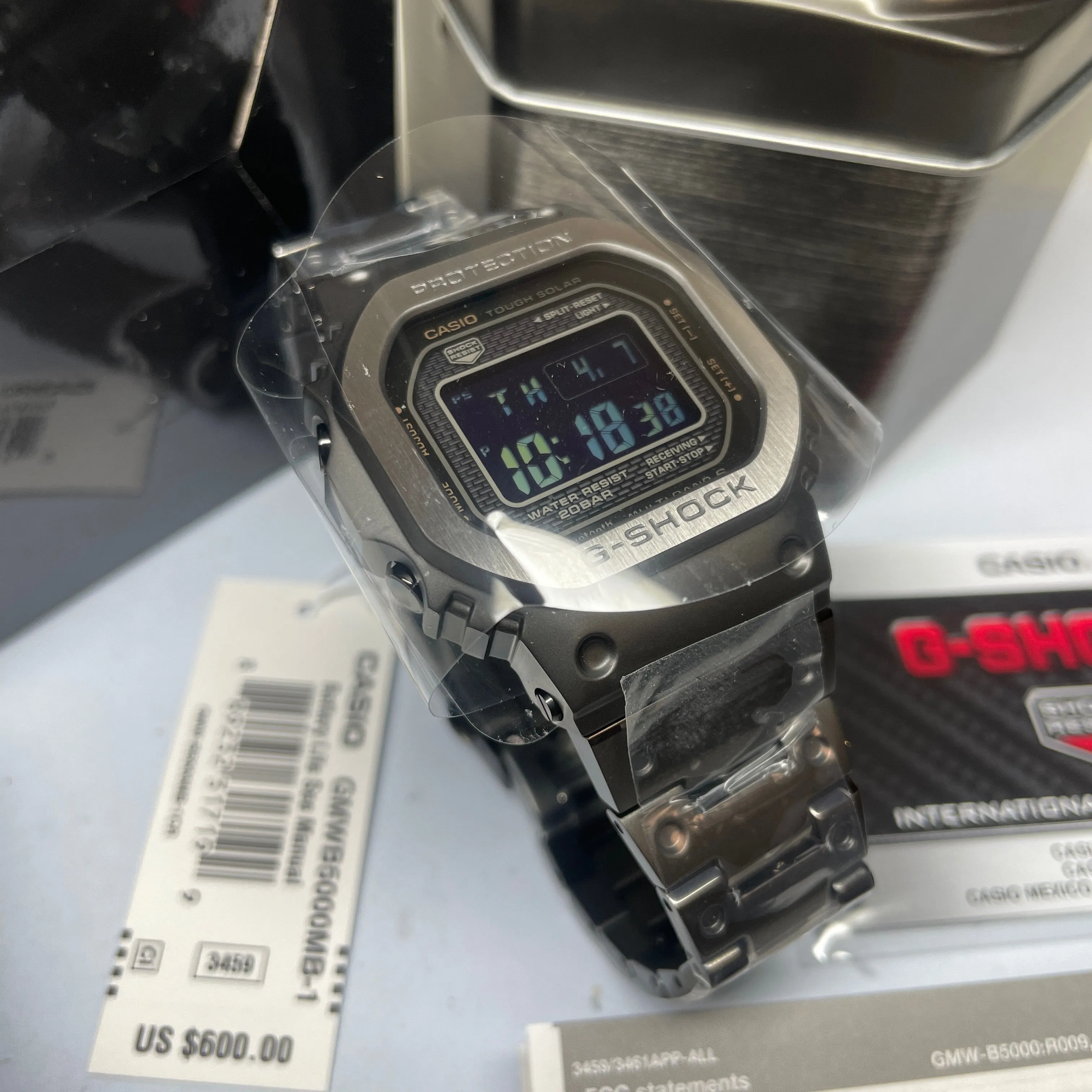 CASIO G-SHOCK Black Steel Full Metal Square GMWB5000MB-1 Watch - Optimized Title