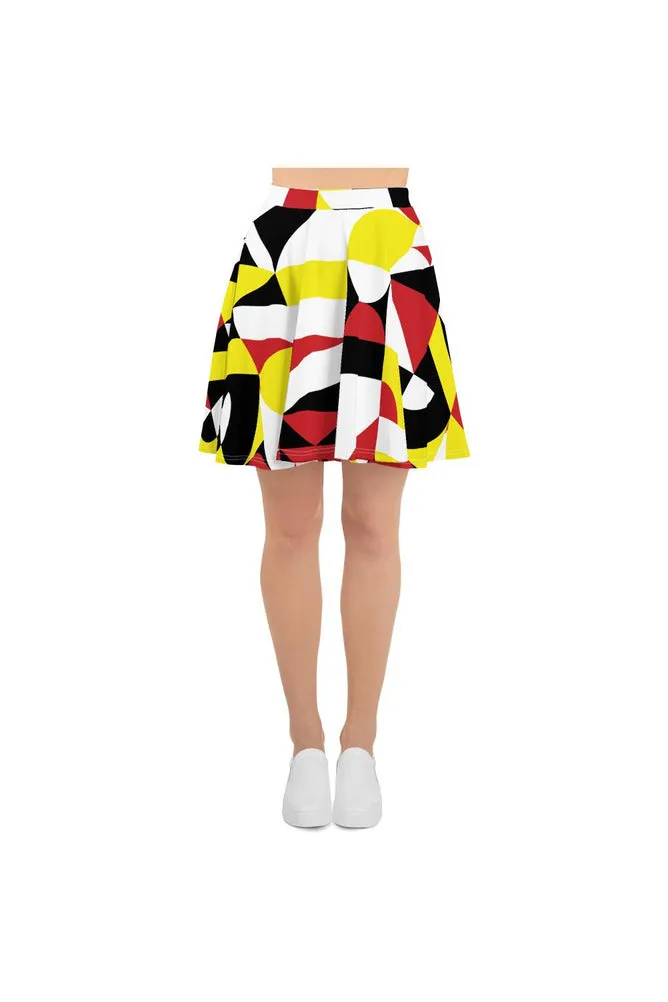 Color Collage Skater Skirt