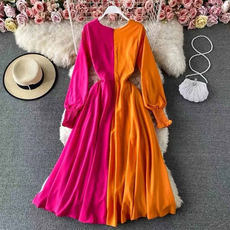 Colour Block Maxi Dress