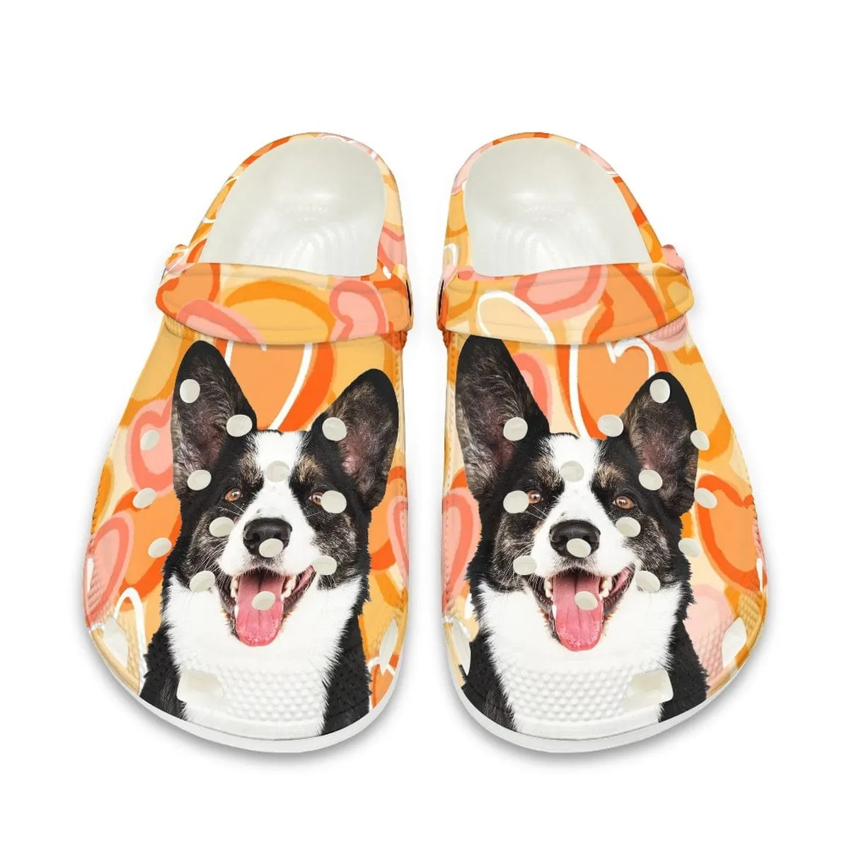 Custom Pet Face Orange Hole Shoes Personalized Photo Clog Shoes Unisex Adult Funny Slippers (DHL is not supported)