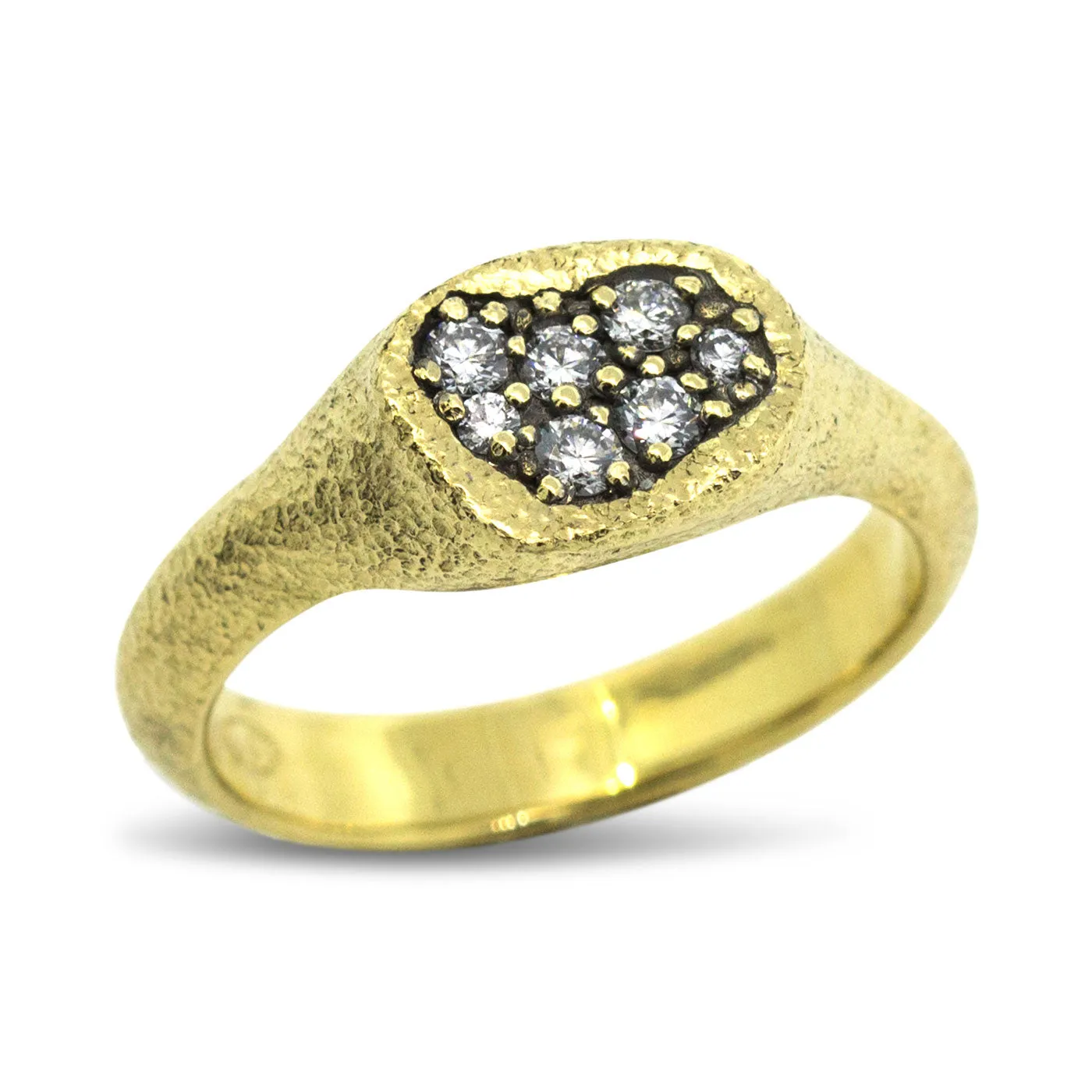 Dew Pond Signet Ring with diamonds