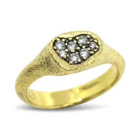 Dew Pond Signet Ring with diamonds