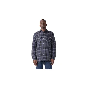 Dickies Sherpa Lined Flannel Shirt Jacket Navy Black Plaid