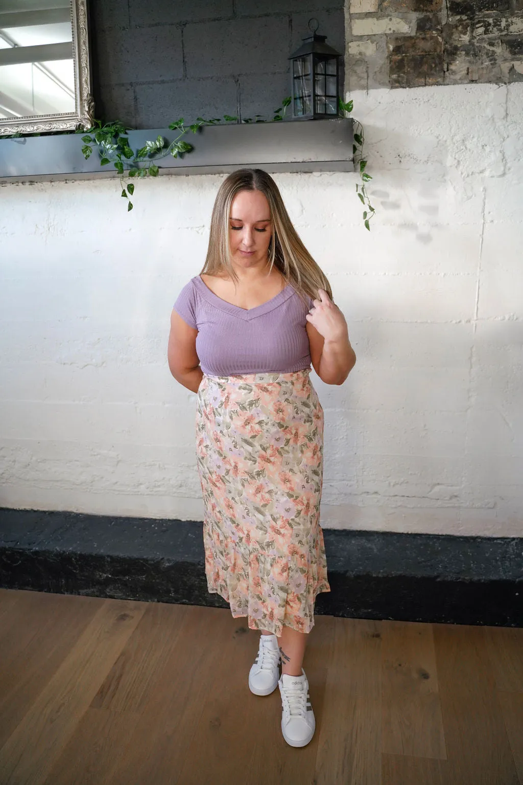 Dune Flowers Midi Skirt