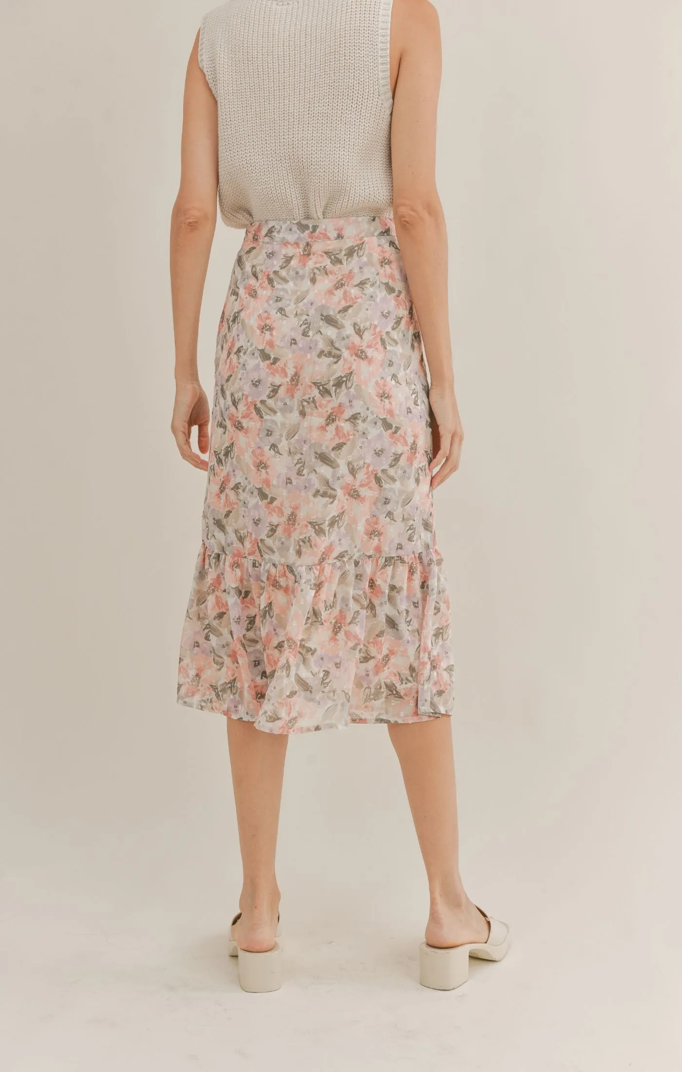 Dune Flowers Midi Skirt