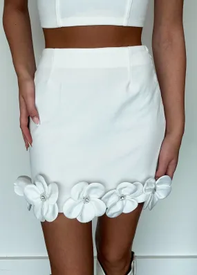 Floral Applique Mini Skirt