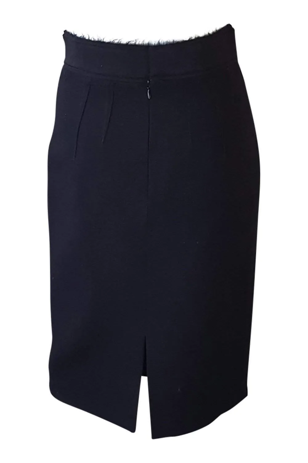 GIANFRANCO FERRE Vintage Black Wool Blend Pencil Skirt (40)