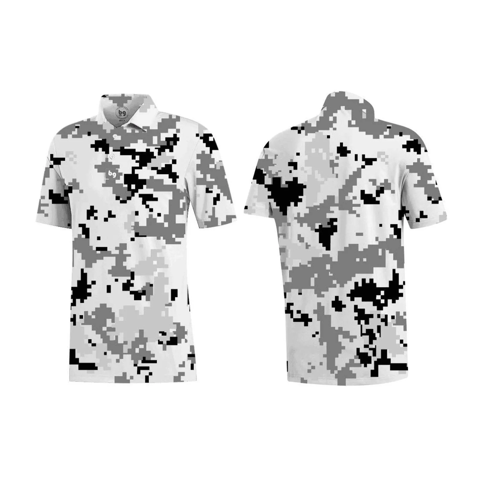 Gray Digital Camo Men's Polo