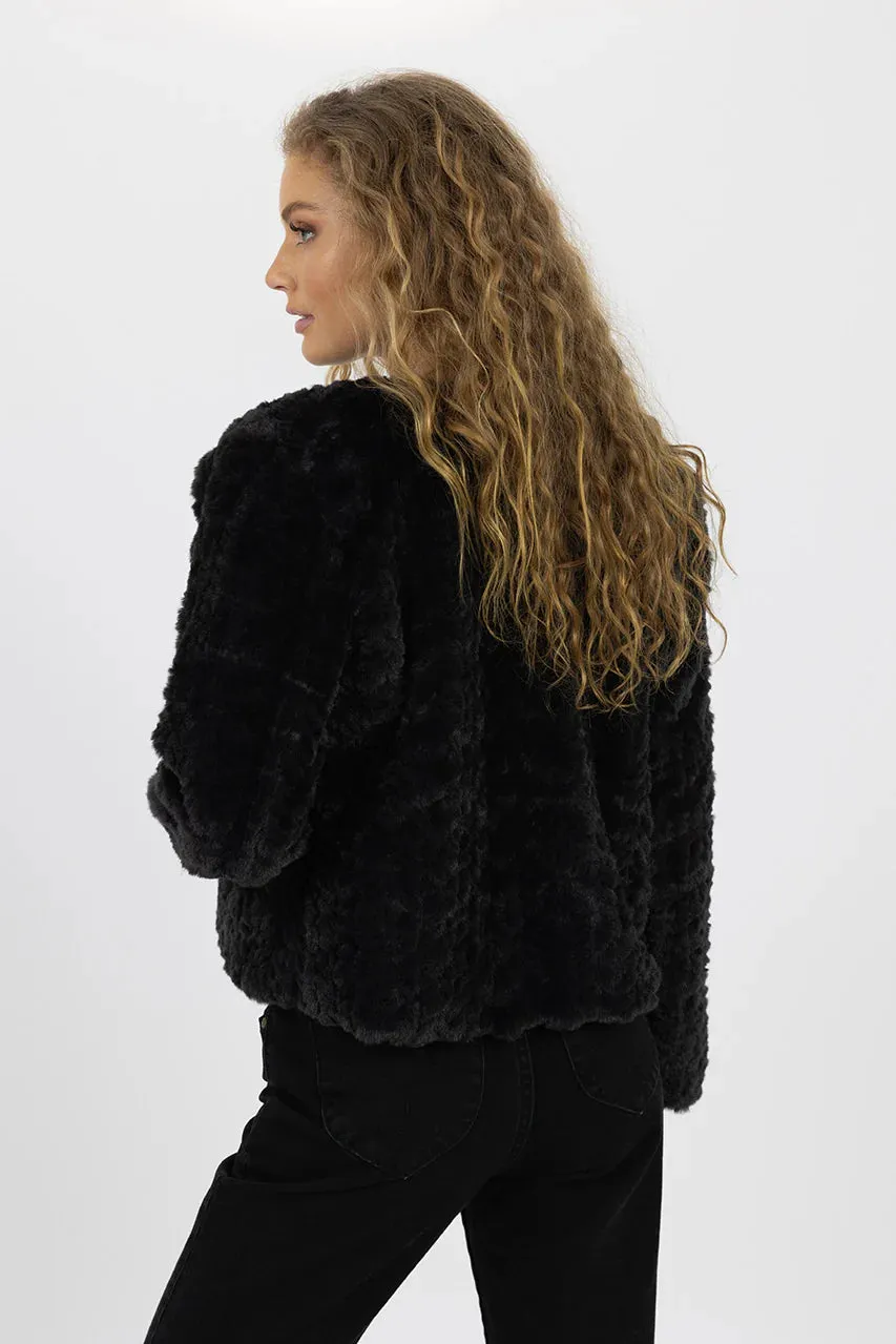 Jasper Faux Fur Jacket Black