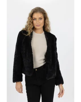 Jasper Faux Fur Jacket Black