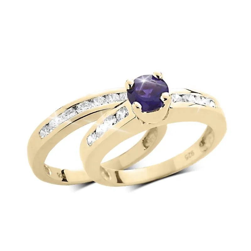 Josephine Amethyst Duo Bridal Ring