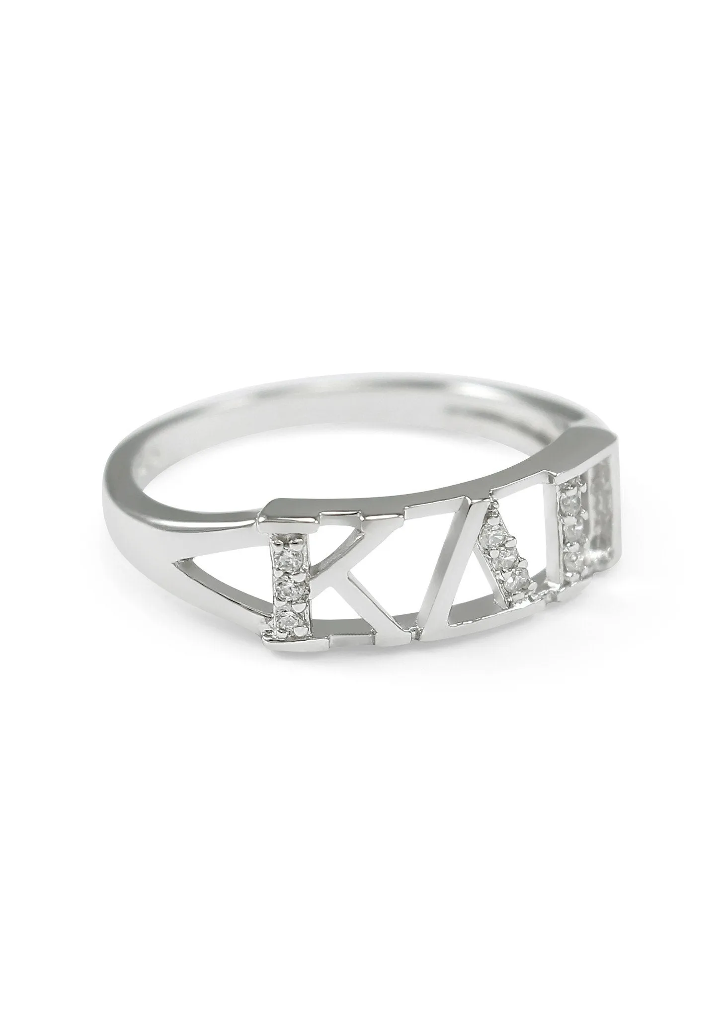 Kappa Delta Pi Sterling Silver Ring with simulated diamonds