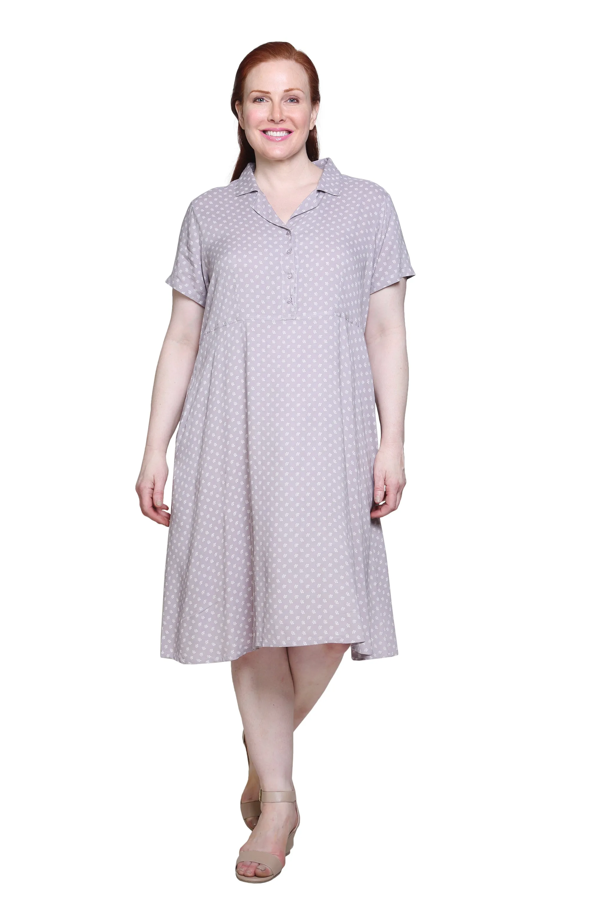 La Cera Plus Size Rayon Print Shirt Dress