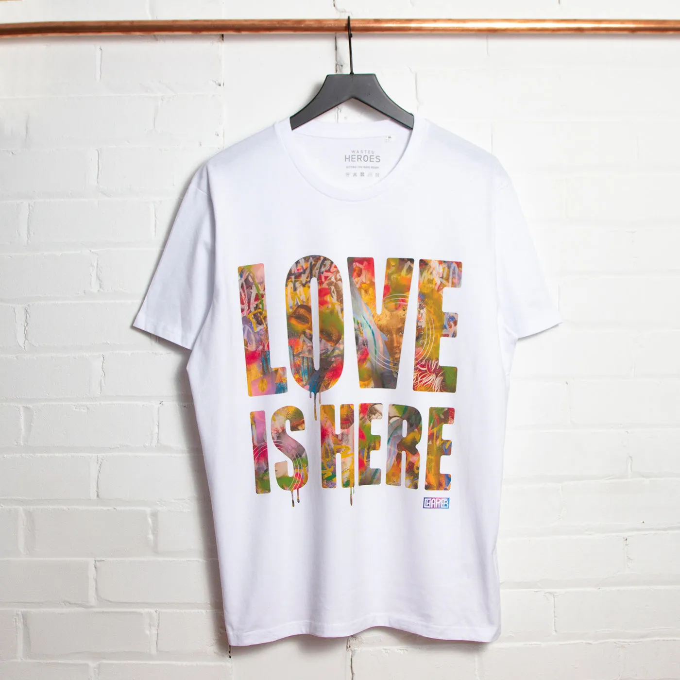 Love Is Here Front Print - Tshirt - White