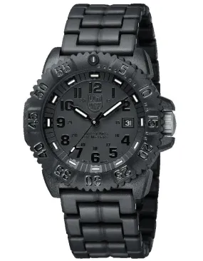 Luminox Mens Sea PC Carbon Watch - Blackout Model - Black Case & Bracelet - 200m