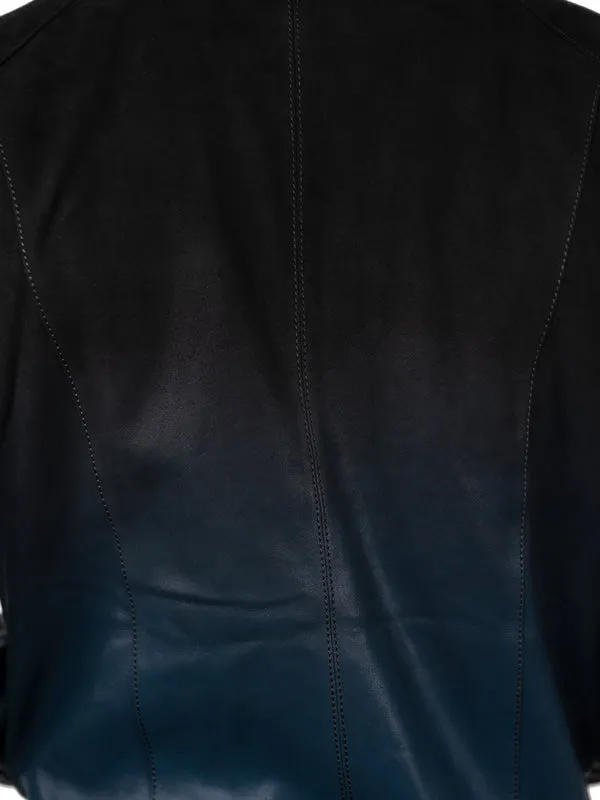 Maceoo Jacket | LEATHER DEGRADEBLACK BLUE