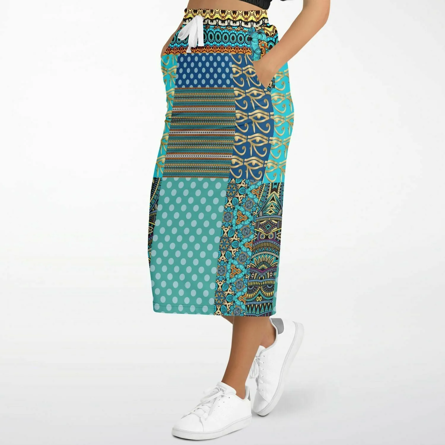 Many Blessings Horus Eye Eco-Poly Long Pocket Skirt