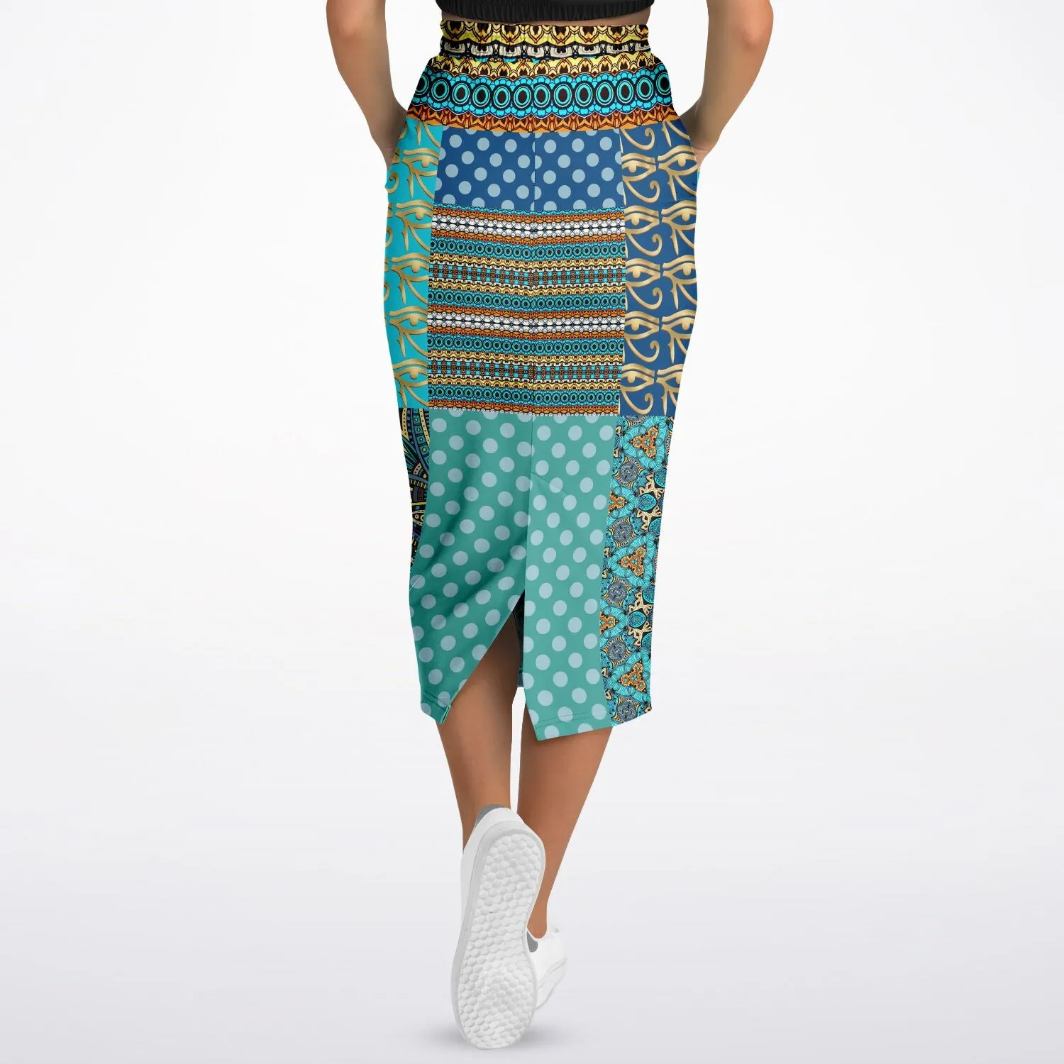 Many Blessings Horus Eye Eco-Poly Long Pocket Skirt