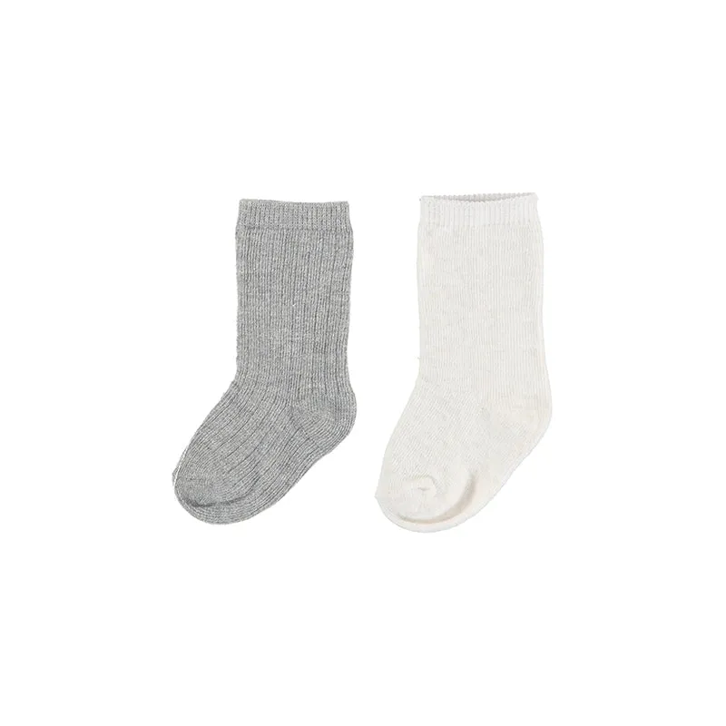 Mayoral Baby 2pc Dressy Socks Set _Grey 9536-56