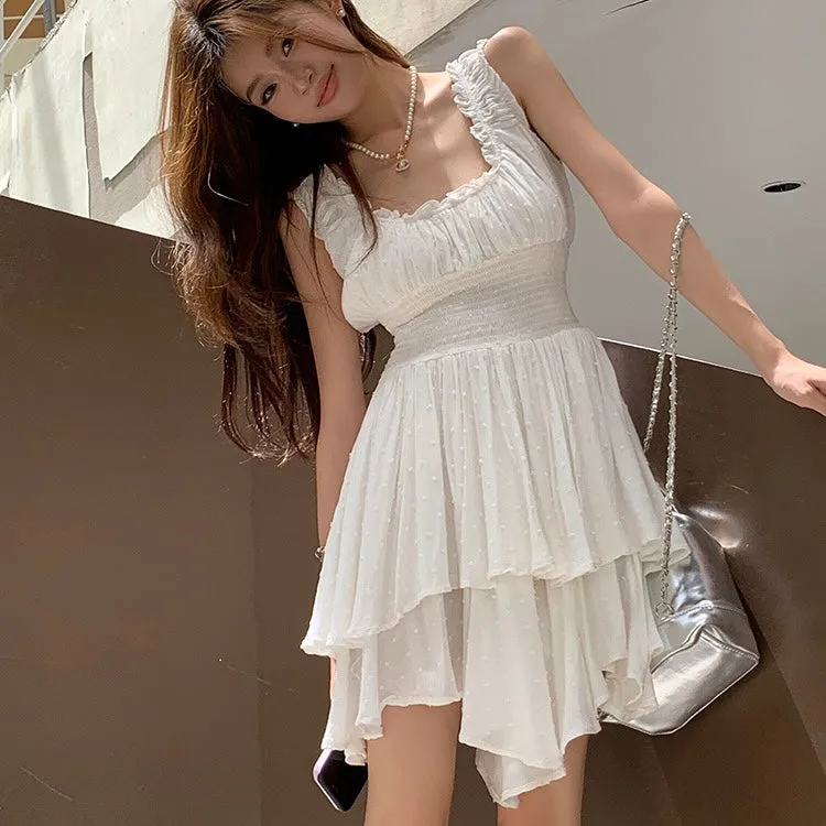 Mia White Ruffle Dress