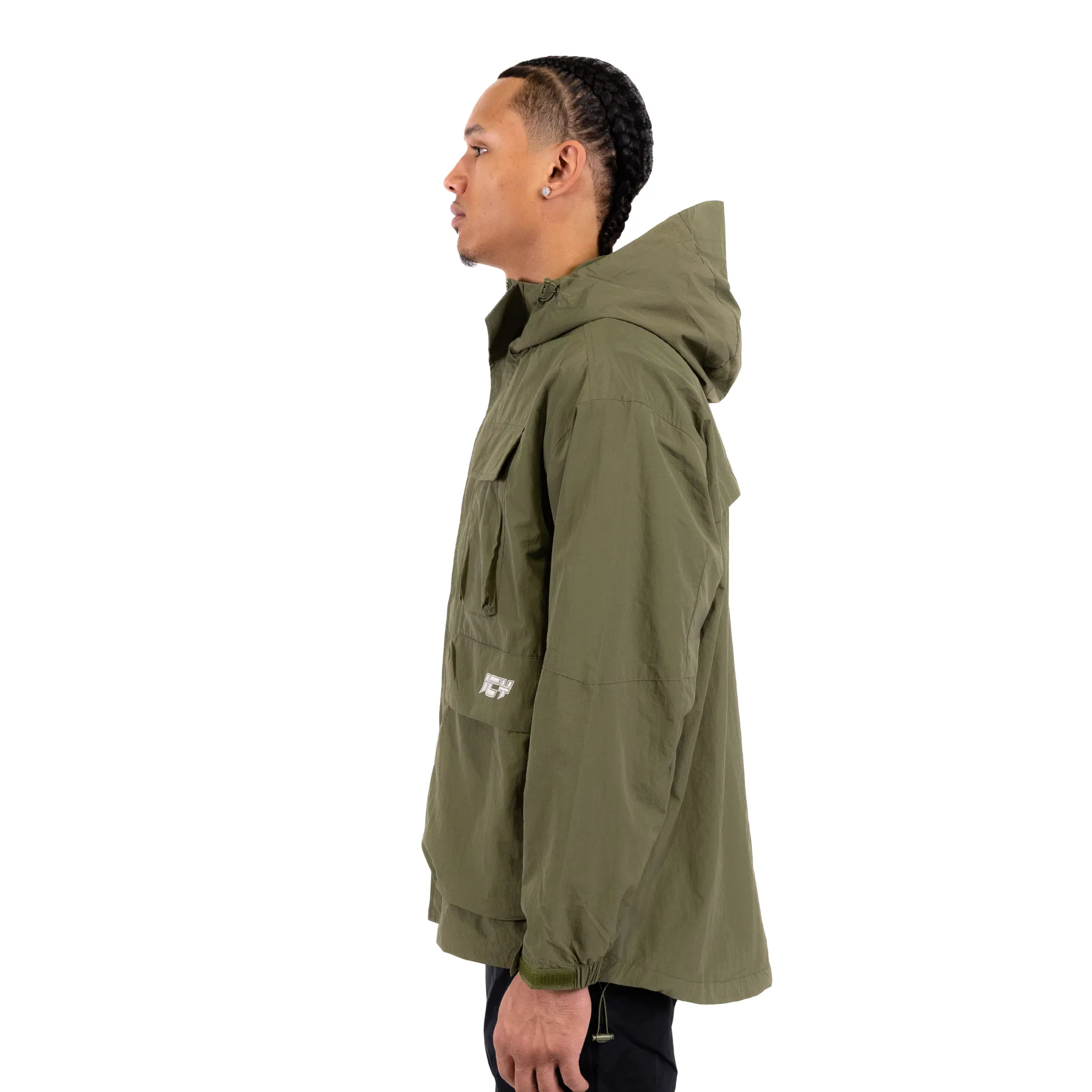 Multi-Pocket Nylon Utility Windbreaker