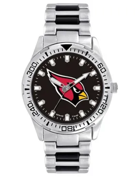 NFL Mens Arizona Cardinals Heavy Hitter Watch - Bracelet Strap - Color Logo