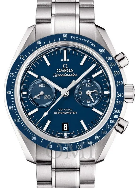 Omega Speedmaster Blue Dial Titanium Mens Watch 311.90.44.51.03.001 With Titanium Bracelet