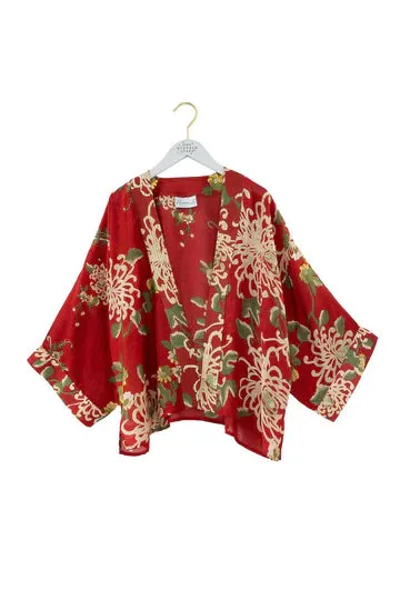 One Hundred Stars Kimono - Chrysanthemum Red