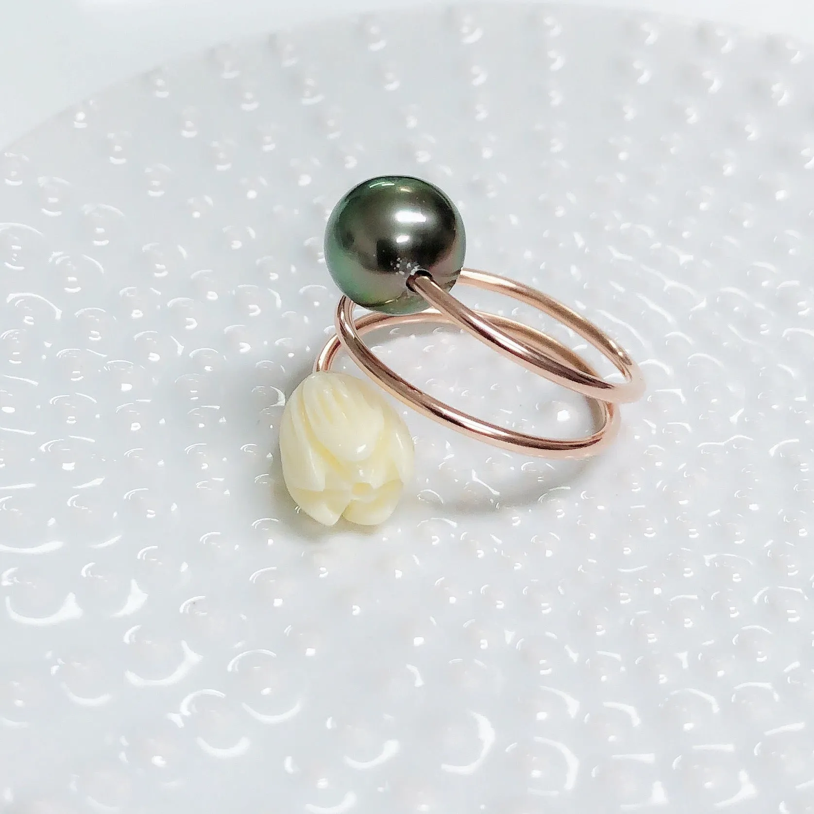 Pikake ring - tahitian pearl (R202)