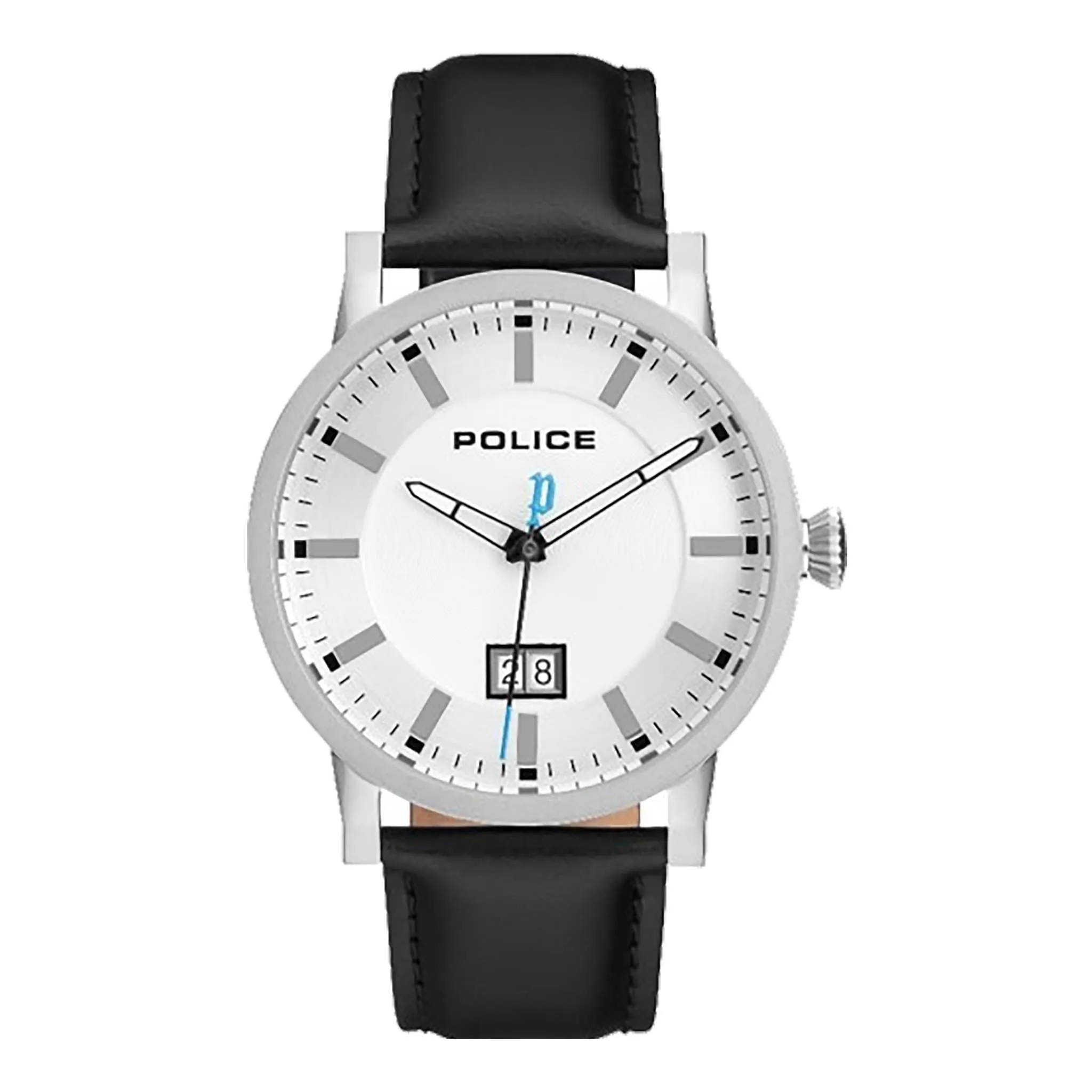 Sure! The optimized title for this e-commerce product in English with modifiers could be: Sleek Stainless Steel Analog Mens Watch P15404JS-01