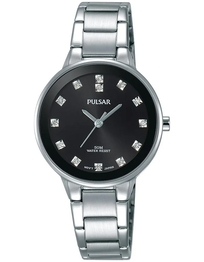 Pulsar Womens Easy Style Crystal Marker Watch - Stainless Steel - Bracelet