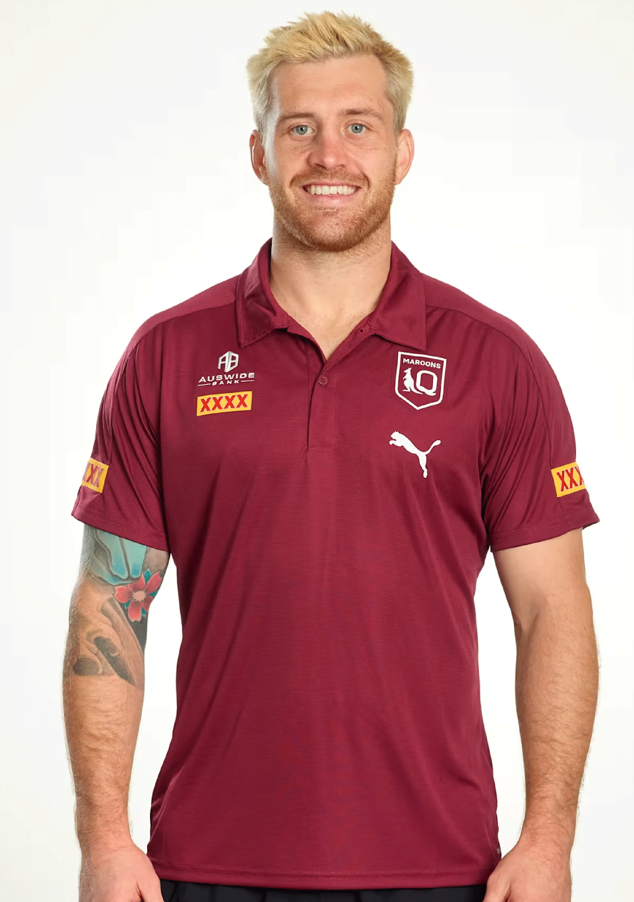 Puma Mens Queensland Maroons Polo Shirt <BR> 768298 01