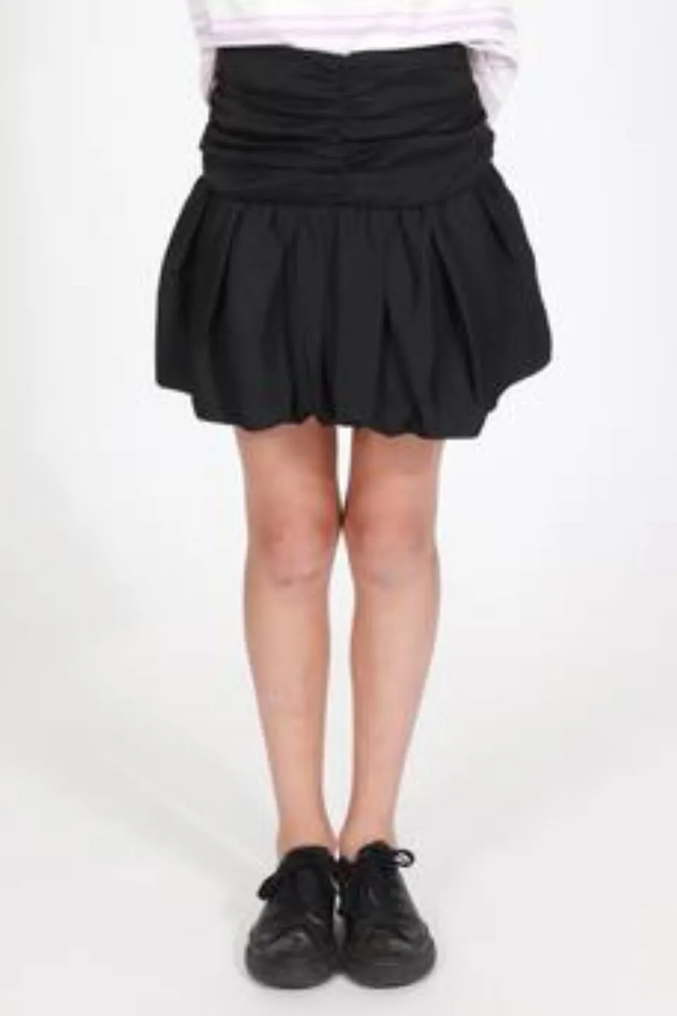 Rouche Black Frill Mini Skirt