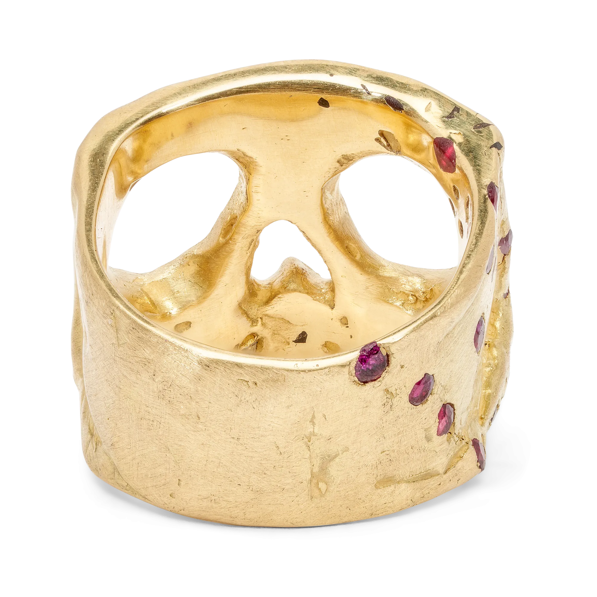 Ruby Confetti Skull Ring - Size 4 - 9676